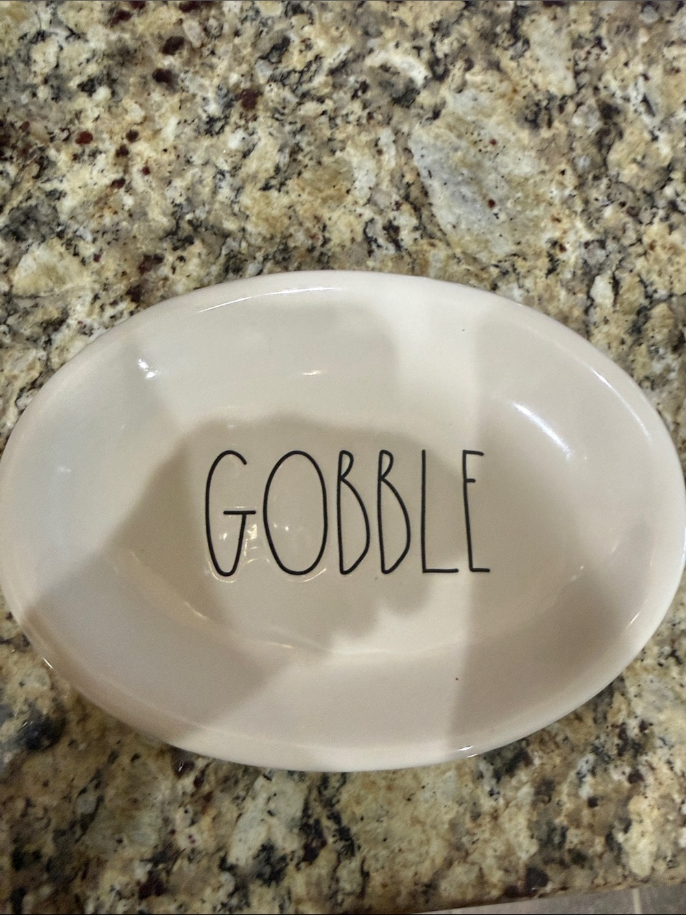 Rae Dunn set of 4 appetizer/snack Gobble Ceramic Plates- Cream